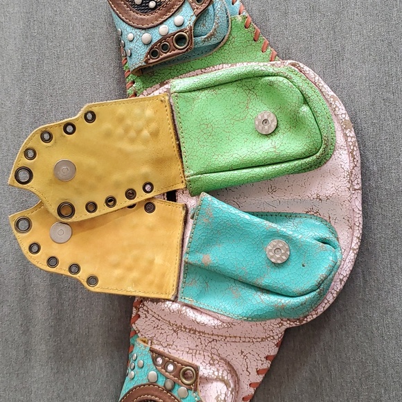 Hand Painted Genuine Leather Utility Festival Belt - Picture 10 of 15